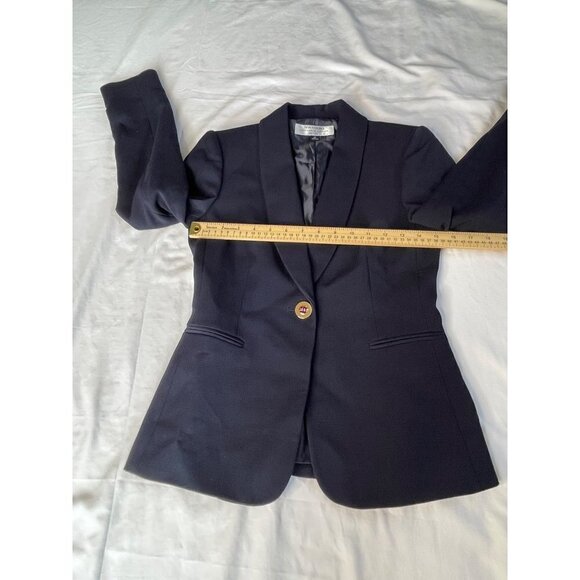 Tahari Classic Career Black Blazer Jacket Petite SZ 0P Single Gold Button #0609 - Picture 9 of 15